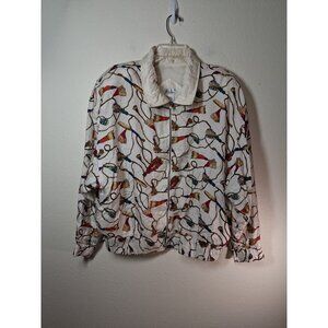 VTG Bocoo Track Suit 100% Silk Jacket Pants 80-90s Windbreaker Y2K Granny Sz XL